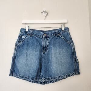 Vintage Y2K Lee Mid Wash Denim Mid Rise Loose Fit Mom Shorts Jean Shorts 6
